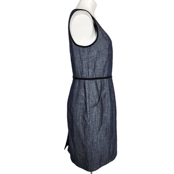 Ann Taylor linen blend sleeveless pencil dress denim blue Size 8 - Picture 5 of 8